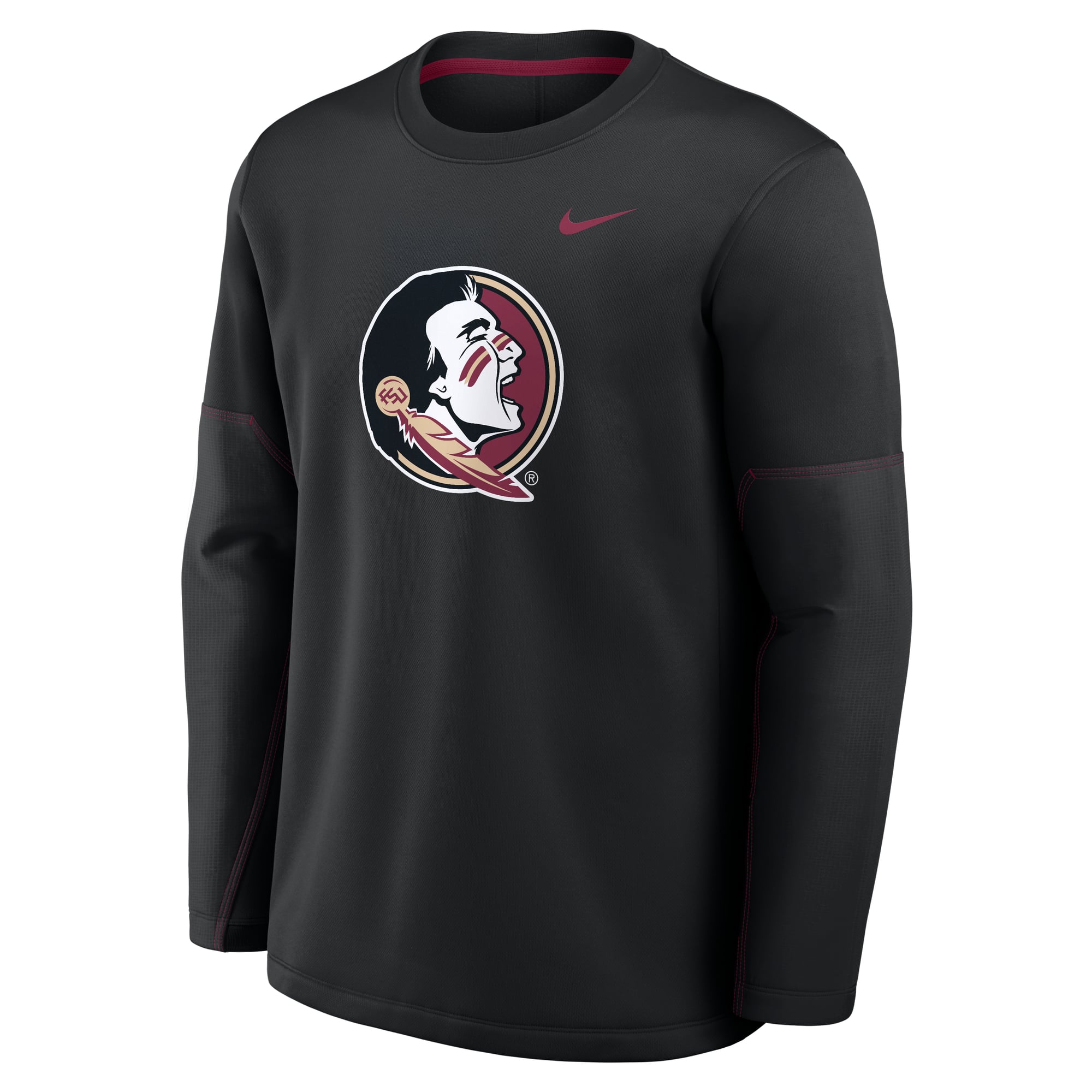 Men's Nike Garnet Florida State Seminoles 2026 Sideline Coaches Therma-FIT Long Sleeve Top